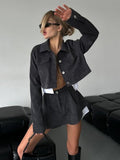 Workwear Style Sexy Sweet Spicy Short Top Girl Babes Dress Women's Two Sets Of High-End High-Waist Short Skirt HZ0108
