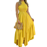 2026 Spring New Women's Sleeveless Elegant Temperament Solid Dress HZ0108