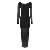French Elegance Style Dress Female Senior Feeling Nightclub Party Sexy Perspective Hip Dress Dress HZ0108