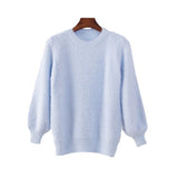 2025 New Sweater Women Wear Imitation Water Stinget Lint Knitted Bottom Shirt To Keep Warm Round Collar Coat Soft On The Head HZ0108