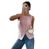 2025 Summer New Lady Casual Button Sleeveless Slings Vests HZ0108