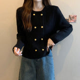 Small Fragrant French Retro Double-Bronched Sweater Coat Women's Spring And Autumn High-End Famous Temperament Knitted Cardigan Women's Clothing HZ0108