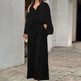 Women's 2025 Spring Sets Easier Elegant Casual Printed Shirts Broad Legs Fashion Set Women HZ0108