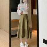 Vintage Knitted Half-Dress Woman 2025 New Autumn And Winter Thick High Waist Thin Temperament A Word Fishtail Skirt HZ0108