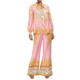 Women's Clothing 2025 Spring New Temperament Elegant Court Style Shirt Trousers New Year's Set HZ0108