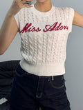 25 Years Round Lettered Knitted Shirt Short-Sleeved Vest Trend Casual Women's Clothing A Generation Of Explosive HZ0108