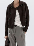 New Women's Fashion British Style In The Autumn And Winter Of 2025, Double Buckle Knitted Cardigan Coat Woman HZ0108