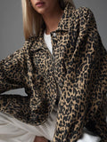 High-End Leopard-Print Denim Jacket Women Spring 2025 New Loose Casual Fashion Cardigan Women HZ0108