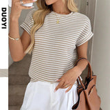 Autumn And Winter 2025 New Lady Fashion Shoulder Repair Fork T-Shirt HZ0108