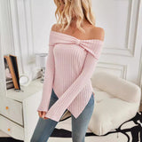 Autumn And Winter 2025 New Lady Fashion Shoulder Repair Fork T-Shirt HZ0108