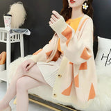 Japanese And Korean College Wind Bump Knitted Jersey Autumn And Winter New Loose Thin Temperament Lazy Sweater Women's Coat HZ0108