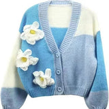 Autumn And Winter New Heavy Industry Hand Embroidery Cardigan Jacket Sweater Female Senior Feel Dongdaemun Korean Women's Design Sense HZ0108