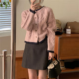 Outside Wearing A Round-Neck Sweater Coat Women's New Autumn And Winter Free Lazi Short Small Knitted Open Shirt HZ0108