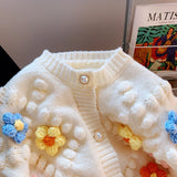 Three-Dimensional Flower Embroidered Knitted Cardigan Women's Autumn And Winter 2025 Women's Dress French Lazy Wind Long-Sleeved Sweater Women's Coat HZ0108