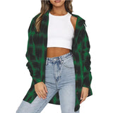 2025 Women's Top Autumn And Winter New Collar Long Sleeves Loose Casual Plaid Shirt HZ0108
