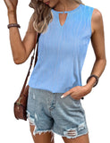 Women's Vest 2025 Lock Hole Collar Sleeveless Summer Business And Leisure Basic Top HZ0108