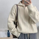 Over-Collar Design Jersey Knitted Jersey Autumn And Winter Women's Long-Sleeved Solid Color Temperament Loose Tops Women's Coat HZ0108
