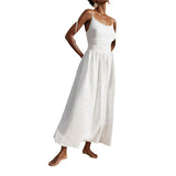 Spring 2025 Dress Women's Elegant Back Sexy V Collar High-Waist Fashion Sleeveless Sling Dress HZ0108