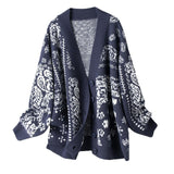 Japan And South Korea Hit The Long Sweater In The Lazy Wind 2025 Autumn And Winter New V-Necked Wreasted Loose Knitted Coat HZ0108