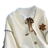 Korean Version Of The Bear Sweater Cardigan Women's Coat 2025 Autumn And Winter New Wear Rope Lazy Pocket Knitting Outside The Coat HZ0108