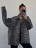 High-End Leopard-Print Denim Jacket Women Spring 2025 New Loose Casual Fashion Cardigan Women HZ0108