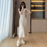 New French High-Grade Slim Slimy Small Small Fragrant Style Two Sets Of Knitted Dress Woman HZ0108