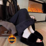 Knitted Half-Dress Women 2025 Winter New Plus Velvet High-Waist A Word Thin Straight Skirt One-Step Bag Of Hips Long Skirt HZ0108