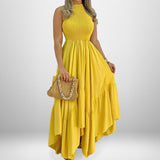 2026 Spring New Women's Sleeveless Elegant Temperament Solid Dress HZ0108