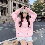 Lazy Wind Cover Sweater Women Loose Autumn And Winter Wear 2025 Women's Cute Knitted Top HZ0108