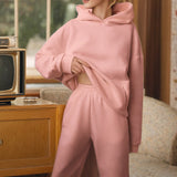 2025 Women's Clothing Pure Color Casual Fashion Sports Pants Two-Piece Set Of Women's Clothing Winter HZ0108