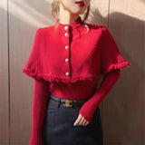 Half-High Collar Knitted Sweater Women's Long-Sleeved Shawl Two Sets Of 2025 Autumn And Winter New Yangmea Flower Bottom Sweater HZ0108