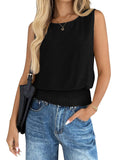Tiktok Summer 2026 New Women's Round Collar Sleeveless Hem To The Folding Casual Vest HZ0108
