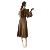 New French High-Grade Slim Slimy Small Small Fragrant Style Two Sets Of Knitted Dress Woman HZ0108