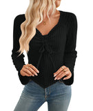 Mid-Winter 2025 New Lady Folding Long-Sleeved Pit Strip Short Top T-Shirt HZ0108