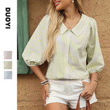 2025TK Summer New Lady Bubble Bubble Sleeve Sweet Doll Shirt HZ0108