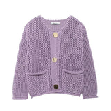Autumn/Winter 2025 New Women's Solid-Color Casual Fashion Coarse Knit Long-Sleeved Sweater Cardigan Jacket HZ0108