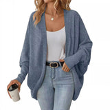 Autumn/Winter 2025 New Lady Fashion Bat Sleeve R-Shirt Loose Knitted Coat HZ0108