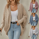 Autumn/Winter 2025 New Lady Fashion Bat Sleeve R-Shirt Loose Knitted Coat HZ0108