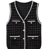 French Small Fragrant Breeze Vest Women's Knitted Jacket 2025 Spring And Autumn New Women's Marinade Velvet Horse Vest Outside HZ0108