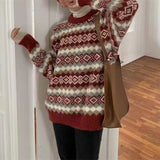Vintage Jaspers Lazy Korean Edition Sweater Women's New Loose Round Collar Knitted Shirt In Autumn And Winter HZ0108