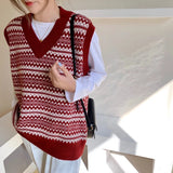 Vintage V-Neck Knitted Vest Women Wear Spring And Autumn Clothes 2025 New Inside The Stacked Small Shoulders HZ0108