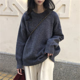 2025 Women's Languid Style Design Relaxed V-Neck Bump Color Long Single Buckle Knit Sweater Open Shirt Jacket HZ0108