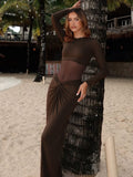 2025 New Women's Sexy Mid-Rise Net Wrinkled Temperamental Toss Dress HZ0108