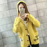 Korean Version Of The New Autumn Women Thick Sweater Knitted Hoodie Loose Outer Coat Women's Top HZ0108
