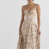 2025 Summer New Women's Collar Bubble Sleeve With Commute Sexy Floral Dress HZ0108