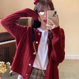 Peach Heart Buckle Soft Knitted Cardigan Women 2025 New Spring And Autumn And Winter Loose Outer Sweater Coat Gentle Wind Top HZ0108