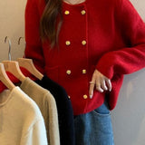 Small Fragrant French Retro Double-Bronched Sweater Coat Women's Spring And Autumn High-End Famous Temperament Knitted Cardigan Women's Clothing HZ0108