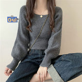 French Minority Collar Hooded Sweater Women 2025 Autumn And Winter Gentle Inside Lazi Design Knitted Bottom Shirt Women HZ0108