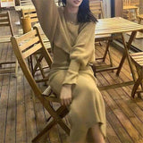 New French High-Grade Slim Slimy Small Small Fragrant Style Two Sets Of Knitted Dress Woman HZ0108