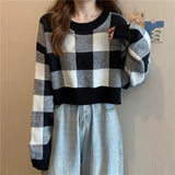 Gentle Lattice Lattice Short Jacket Bottom Sweater In Autumn And Winter New Knitted Knitted Collar Top HZ0108